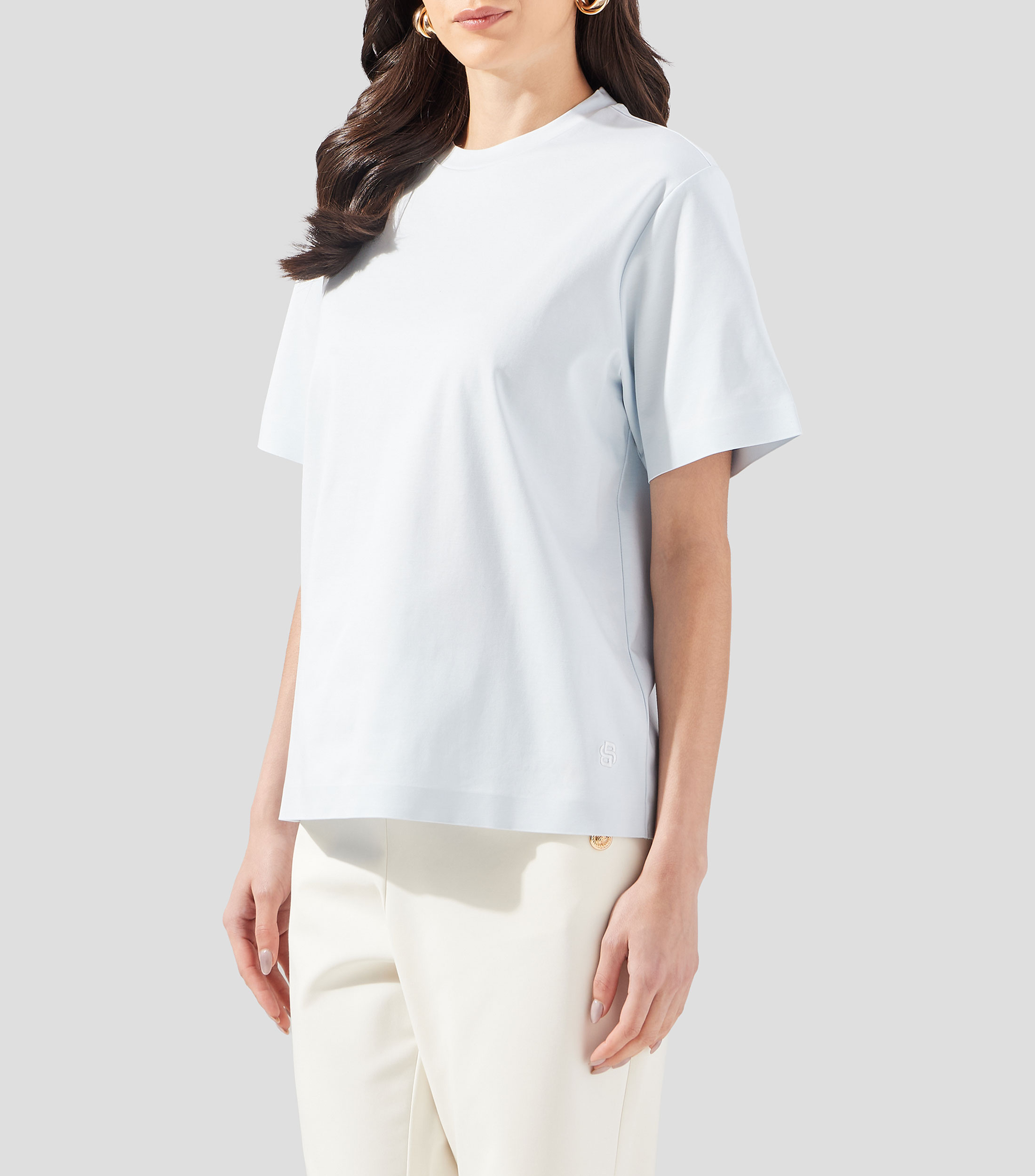 Playera relaxed en algodón mercerizado Mujer